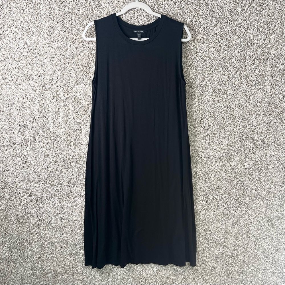 Eileen Fisher Dress Women’s Small Black Jersey Stretch Knit Sleeveless Tank